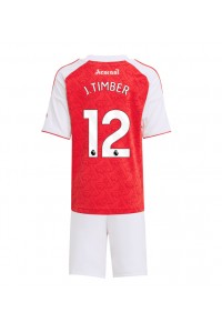 Arsenal Jurrien Timber #12 Babyklær Hjemme Fotballdrakt til barn 2025-26 Korte ermer (+ Korte bukser)